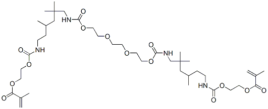 bis[2-(methacryloyloxy)ethyl] 5,7,7,24,24,26-hexamethyl-10,21-dioxo-11,14,17,20-tetraoxa-2,9,22,29-tetraazatriacontanedioate 结构式