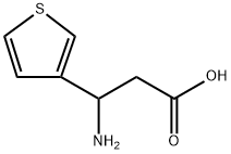 3-アミノ-3-(3-チエニル)プロパン酸 化学構造式
