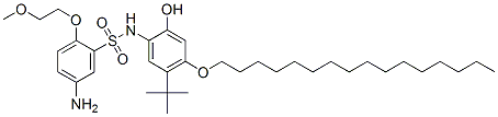 5-Amino-N-(5-tert-butyl-4-hexadecyloxy-2-hydroxyphenyl)-2-(2-methoxyethoxy)benzenesulfonamide 结构式