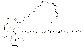 (9Z,12Z,15Z)-1,1,3,3-tetrabutyl-1,3-bis(octadeca-9,12,15-trienoyloxy)distannoxane 结构式