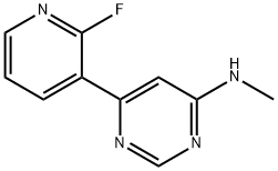 6-(2-fluoropyridin-3-yl)-Nmethylpyrimidin-4-amine Struktur