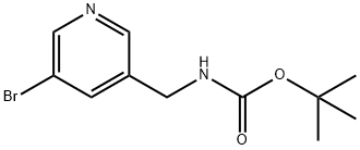 3-(N-Boc-aminomethyl)-5-bromopyridine 化学構造式