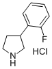 3-(2-FLUORO-PHENYL) PYRROLIDINE HCL, 943843-62-7, 结构式