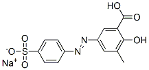 sodium hydrogen 3-methyl-5-[(4-sulphonatophenyl)azo]salicylate Struktur