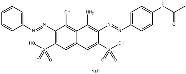 disodium 3-[[4-(acetylamino)phenyl]azo]-4-amino-5-hydroxy-6-(phenylazo)naphthalene-2,7-disulphonate 结构式
