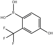 4-ヒドロキシ-2-(トリフルオロメチル)フェニルボロン酸 化学構造式