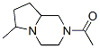 Pyrrolo[1,2-a]pyrazine, 2-acetyloctahydro-6-methyl- (7CI)|