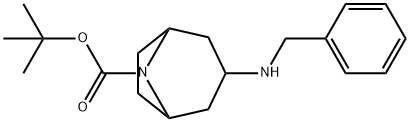 TERT-ブチル3-(ベンジルアミノ)-8-アザビシクロ[3.2.1]オクタン-8-カルボン酸 化学構造式