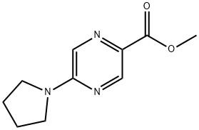 5-(1-吡咯烷基)-2-吡嗪甲酸甲酯 结构式