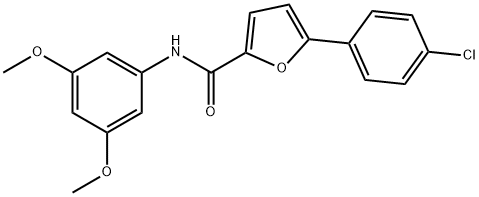 5-(4-クロロフェニル)-N-(3,5-ジメトキシフェニル)-2-フランカルボキサミド 化学構造式