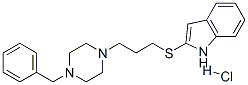 2-[[3-[4-(benzyl)-1-piperazinyl]propyl]thio]-1H-indole monohydrochloride 结构式
