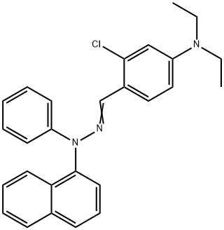 2-chloro-4-(diethylamino)benzaldehyde 1-naphthylphenylhydrazone Struktur