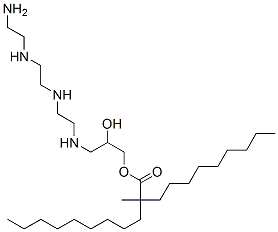 2-メチル-2-ノニルウンデカン酸3-[2-[2-(2-アミノエチルアミノ)エチルアミノ]エチルアミノ]-2-ヒドロキシプロピル 化学構造式