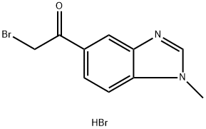 2-ブロモ-1-(1-メチル-1H-ベンズイミダゾール-5-イル)エタノン臭化水素酸塩 化学構造式