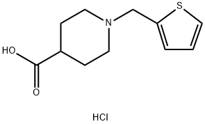 1-(チエン-2-イルメチル)ピペリジン-4-カルボン酸塩酸塩水和物 化学構造式