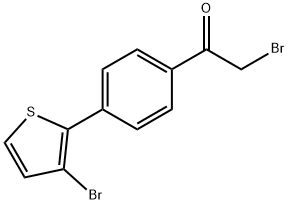 2-ブロモ-1-[4-(3-ブロモチエン-2-イル)フェニル]エタノン 化学構造式