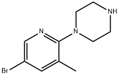 5-BROMO-2-(PIPERAZIN-1-YL)-3-METHYLPYRIDINE,944582-94-9,结构式