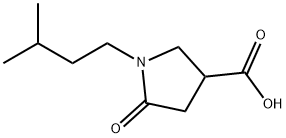 1-(3-メチルブチル)-5-オキソピロリジン-3-カルボン酸 化学構造式