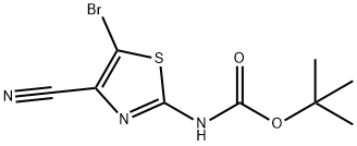 Carbamic  acid,  N-(5-bromo-4-cyano-2-thiazolyl)-,  1,1-dimethylethyl  ester Structure
