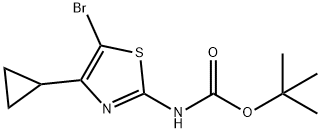 Carbamic  acid,  N-(5-bromo-4-cyclopropyl-2-thiazolyl)-,  1,1-dimethylethyl  ester Struktur