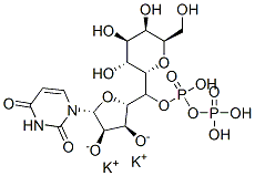 ウリジン5'-二りん酸β-(α-D-ガラクトピラノシル)α,β-ジカリウム 化学構造式