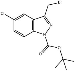 1H-Indazole-1-carboxylic acid, 3-(broMoMethyl)-5-chloro-, 1,1-diMethylethyl ester Structure
