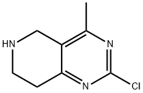 2-CHLORO-4-METHYL-5,6,7,8-TETRAHYDROPYRIDO[4,3-D]PYRIMIDINE 结构式