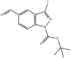 5-甲酰基-3-碘-1H-吲唑-1-羧酸叔丁酯, 944904-53-4, 结构式