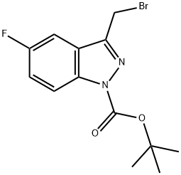 1H-Indazole-1-carboxylic acid, 3-(broMoMethyl)-5-fluoro-, 1,1-diMethylethyl ester Structure