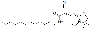 2-氰基-N-十二烷基-4-(3-乙基-4,4-二甲基-2-恶唑烷亚基)-2-丁烯酰胺 结构式