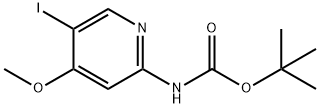 5-ヨード-4-メトキシピリジン-2-イルカルバミン酸TERT-ブチル 化学構造式