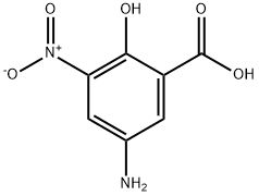 5-アミノ-2-ヒドロキシ-3-ニトロ安息香酸 化学構造式