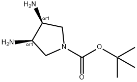 (3R,4S)-REL-1-BOC--3,4-ジアミノピロリジン 化学構造式