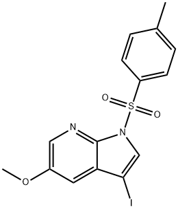 1H-Pyrrolo[2,3-b]pyridine, 3-iodo-5-Methoxy-1-[(4-Methylphenyl)sulfonyl]- Struktur