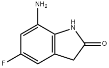7-氨基-5-氟吲哚啉-2-酮 结构式