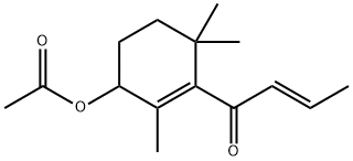 (2E)-1-[3-(Acetyloxy)-2,6,6-trimethyl-1-cyclohexen-1-yl]-2-buten-1-one 化学構造式