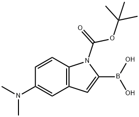 1H-Indole-1-carboxylic acid, 2-borono-5-(dimethylamino)-, 1-(1,1-dimethylethyl) ester Structure