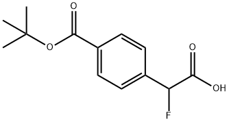 2-(4-(TERT-BUTOXYCARBONYL)PHENYL)-2-FLUOROACETIC ACID, 945610-03-7, 结构式