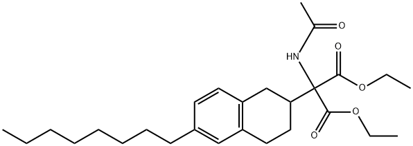 Propanedioic acid, 2-(acetylaMino)-2-(1,2,3,4-tetrahydro-6-octyl-2-naphthalenyl)-, 1,3-diethyl ester Structure