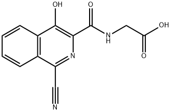 Glycine,  N-[(1-cyano-4-hydroxy-3-isoquinolinyl)carbonyl]- Struktur