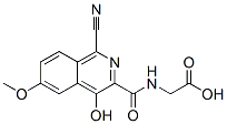 Glycine,  N-[(1-cyano-4-hydroxy-6-methoxy-3-isoquinolinyl)carbonyl]- Struktur