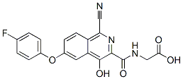 Glycine,  N-[[1-cyano-6-(4-fluorophenoxy)-4-hydroxy-3-isoquinolinyl]carbonyl]- Struktur