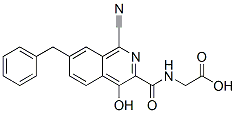 Glycine,  N-[[1-cyano-4-hydroxy-7-(phenylmethyl)-3-isoquinolinyl]carbonyl]- 化学構造式