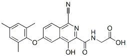 Glycine,  N-[[1-cyano-4-hydroxy-6-(2,4,6-trimethylphenoxy)-3-isoquinolinyl]carbonyl]- Structure
