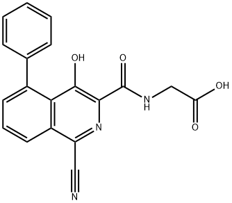 Glycine,  N-[(1-cyano-4-hydroxy-5-phenyl-3-isoquinolinyl)carbonyl]- Structure