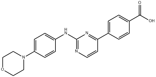 4-(2-(4-吗啉苯基氨基)嘧啶-4-基)苯甲酸, 945749-71-3, 结构式