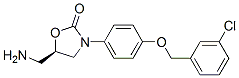 (5R)-5-(アミノメチル)-3-[4-[(3-クロロフェニル)メトキシ]フェニル]-2-オキサゾリジノン 化学構造式