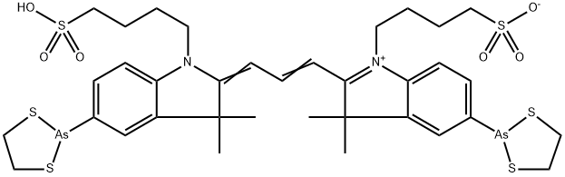 Bis(dithiarsolanyl)-bis(sulfobutyl) Cyanine 3 Structure