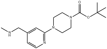4-(4-((甲基氨基)甲基)吡啶-2-基)哌嗪-1-羧酸叔丁酯 结构式