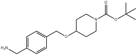 tert-Butyl 4-[4-(aminomethyl)benzyloxy]piperidine-1-carboxylate , 90% Structure